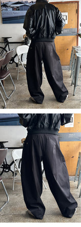 [Unisex] バルーンピンタックストラップパンツ(2color)