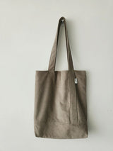 Corduroy simple line bag - khaki gray