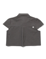 CHECKERED DOUBLE BLOUSE(GREY)