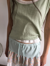 Slough punched sleeveless top (3color)