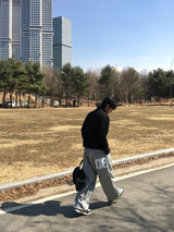 08 ベーシックピンタックワイドスウェットパンツ 4C