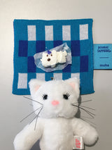 white cat carol keyring