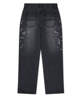 EMB SPLATTER DENIM PANT
