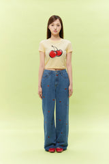 シグネチャービックチェリークロップTシャツ【レモン】