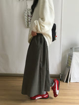 Vintage check long skirt
