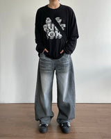 Gray Washing Denim Pants
