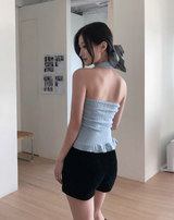 kint halter fur sleeveless nt top