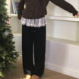 Koha Chiffon Lace Layered Two-Way Sweat Pants