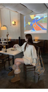 クラウドVネックニットスカートセットアップ