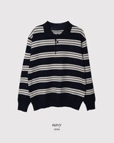 #LM Daily Multi Border Collar Knit (3color)