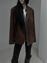 line suede blazer jacket (2color)