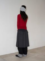 FLARE RIB SKIRT (CAHRCOAL)