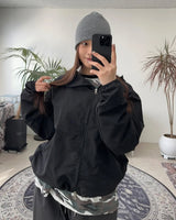 Rippen diagonal zipper windbreaker