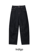 Pet Curved Button Denim Pants