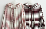 Itta Overfit Stripe Dangara Hooded Zip-Up