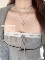 [IVE Rei, IDLE Miyeon Pick!] ホワイトローズレイヤードネックレス