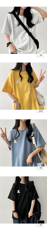 ホワイトベアエンブロイダードショートスリーブTシャツ