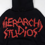 HIERARCHY STUDIOS Spellbound 2.0 - ブラックスペルキャスタークロップオーバーサイズフーディー