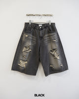 Western Destroyed Bermuda Pants