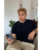 レイヤード ヘンリーネック マッスルフィット ショートスリーブ ニット