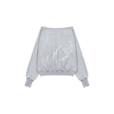 OFF-SHOULDER SWEATSHIRT_Melange Gray