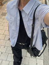 ルメールストライプハーフシャツ