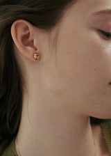 [925 silver] Deux.silver.137 / フルハートピアス (10mm)(ゴールド)