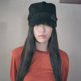hippie button cap black