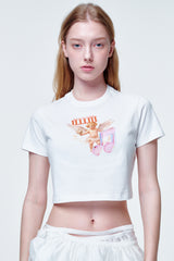 クロップTシャツ エンジェルウィズダブルノート