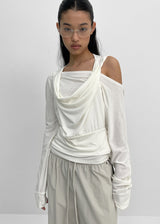 [MADE] Shailet SET - Halter Hood Sleeveless Top, Boat Neck Long Sleeve T-Shirt