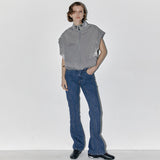 Denim bootcut line pants