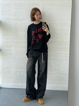 Checker Heart Overfit Sweatshirt