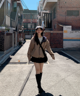 About Colorful Hood Bomber Jacket