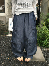Multi-pocket non-fade shirring cargo pants (2c)
