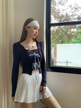 strap lace-up long-sleeved inner two-piece