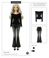 Deep V-Neck Off-Shoulder Top (2color)