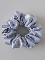 Pearl Satin Scrunchie_Medium_Silver Blue