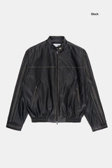 シックウォッシュドレザートラックジャケット