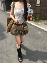 shoeshoe layered pumpkin shorts