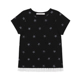 Lace Star Layered Tee (Black) F25QB118