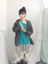 stripe ribbonline wave skirt