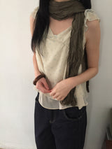 エラシフォンラッフルスリーブレスブラウス (2c)