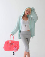Summer Salanta See-through Oversized Fit Hooded Zip-Up Jacket