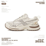 KILLWINNER Beige Sports Running Shoes, Lightweight Casual Dad Shoes, Couple Style