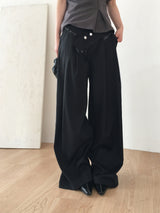 Stud belt wide trousers