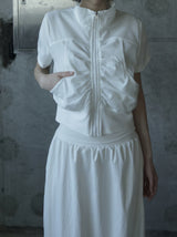 Riren Summer Shirred Zip-up
