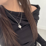 ピアスパールドロップネックレス