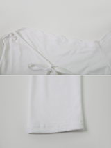 リボンストラップワンショルダースリムTシャツ (3color)