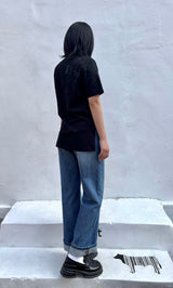 オープンシームブルーデニムパンツ code 25005