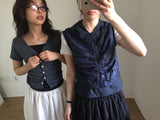 Layered Dot Hoodie Vest (2color)
